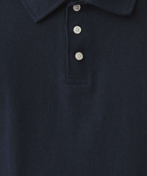 RAGEBLUE(レイジブルー)の「Drawstring Polo Shirt/ドロスト天竺ポロシャツ(Tシャツ/カットソー・メンズ・アッシュグレー/ネイビー・MEDIUM/LARGE)」の3枚目の写真