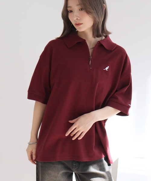 KANGOL(カンゴール)の「【KANGOL/カンゴール】別注 ワンポイント刺繍 ハーフジップ 半袖 ポロシャツ(ポロシャツ・メンズ・ネイビー/ブラウン/ワインレッド/ホワイト/ブラック系1/グリーン/ブラック系2/チャコールグレー・M/S/XL/L)」の20枚目の写真