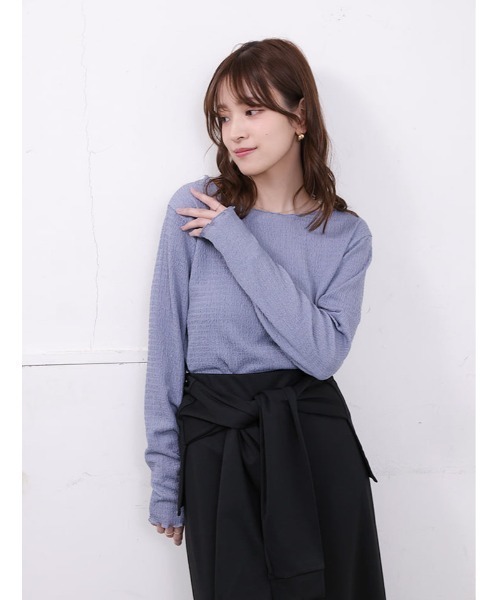 fifth（フィフス）の「カットシャーリングクルーネックロンT（Tシャツ/カットソー・レディース・ブルー/ブラック/グレイッシュベージュ/アイボリー・M）」の4枚目の写真