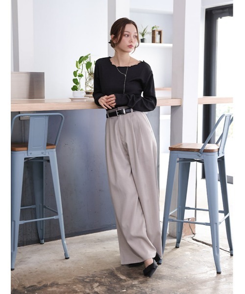 fifth（フィフス）の「カットシャーリングクルーネックロンT（Tシャツ/カットソー・レディース・ブルー/ブラック/グレイッシュベージュ/アイボリー・M）」の16枚目の写真