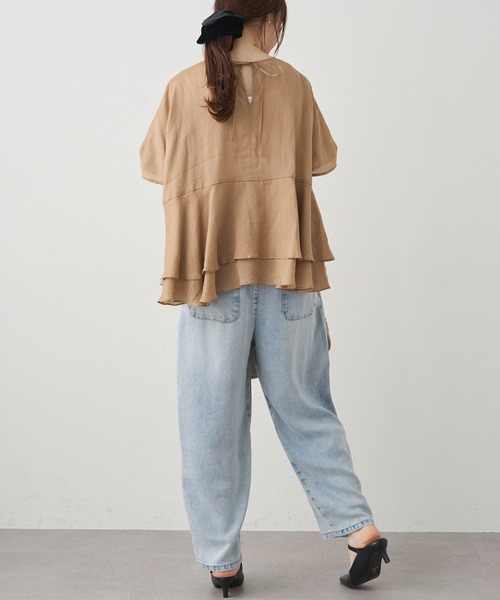 PUAL CE CIN（ピュアルセシン）の「ラミー2枚重ねペプラムブラウス（シャツ/ブラウス・レディース・グレー/サックスブルー/キャメル・FREE）」の17枚目の写真