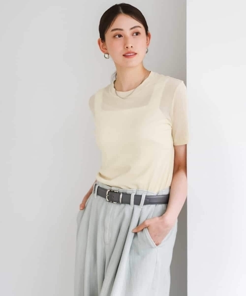 MICHEL KLEIN(ミッシェル・クラン)の「シアークルーネック プルオーバー(Tシャツ/カットソー・レディース・ブルー/アイボリー/クリーム・38)」の13枚目の写真
