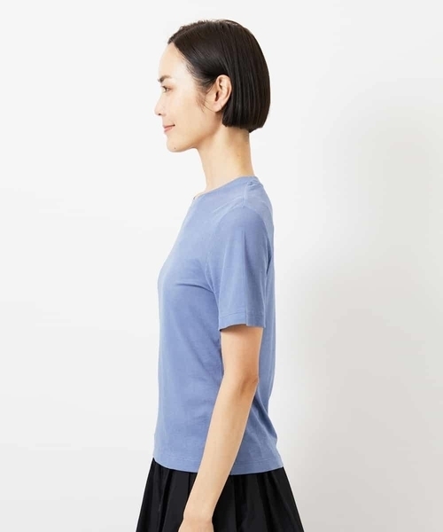 MICHEL KLEIN(ミッシェル・クラン)の「シアークルーネック プルオーバー(Tシャツ/カットソー・レディース・ブルー/アイボリー/クリーム・38)」の5枚目の写真
