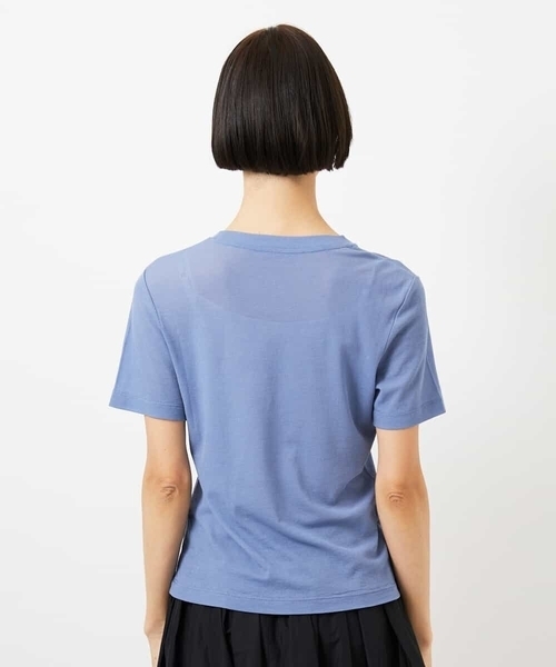 MICHEL KLEIN(ミッシェル・クラン)の「シアークルーネック プルオーバー(Tシャツ/カットソー・レディース・ブルー/アイボリー/クリーム・38)」の6枚目の写真