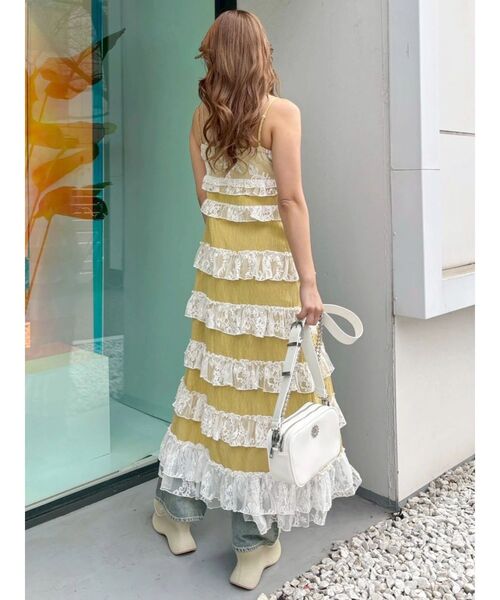 EVRIS（エヴリス）の「レースフリルロングジレ（シャツ/ブラウス・レディース・イエロー/ホワイト・FREE）」の12枚目の写真