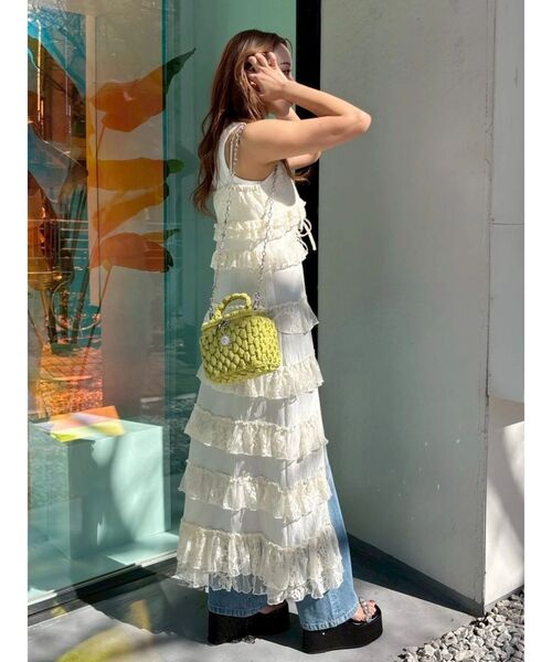 EVRIS（エヴリス）の「レースフリルロングジレ（シャツ/ブラウス・レディース・イエロー/ホワイト・FREE）」の16枚目の写真