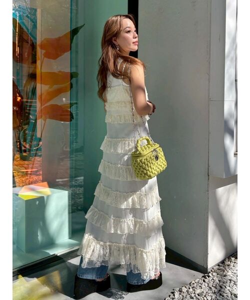 EVRIS（エヴリス）の「レースフリルロングジレ（シャツ/ブラウス・レディース・イエロー/ホワイト・FREE）」の17枚目の写真