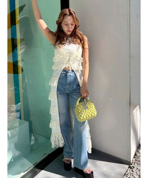 EVRIS（エヴリス）の「レースフリルロングジレ（シャツ/ブラウス・レディース・イエロー/ホワイト・FREE）」の20枚目の写真