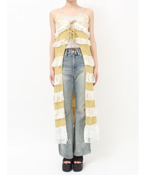 EVRIS（エヴリス）の「レースフリルロングジレ（シャツ/ブラウス・レディース・イエロー/ホワイト・FREE）」の21枚目の写真