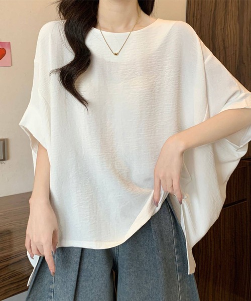 aimoha(アイモハ)の「ドルマンスリーブ ルーズシルエット カットソー (SS)(Tシャツ/カットソー・レディース・ホワイト/ベージュ/ブラック・FREE)」の1枚目の写真