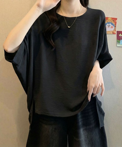 aimoha(アイモハ)の「ドルマンスリーブ ルーズシルエット カットソー (SS)(Tシャツ/カットソー・レディース・ホワイト/ベージュ/ブラック・FREE)」の3枚目の写真