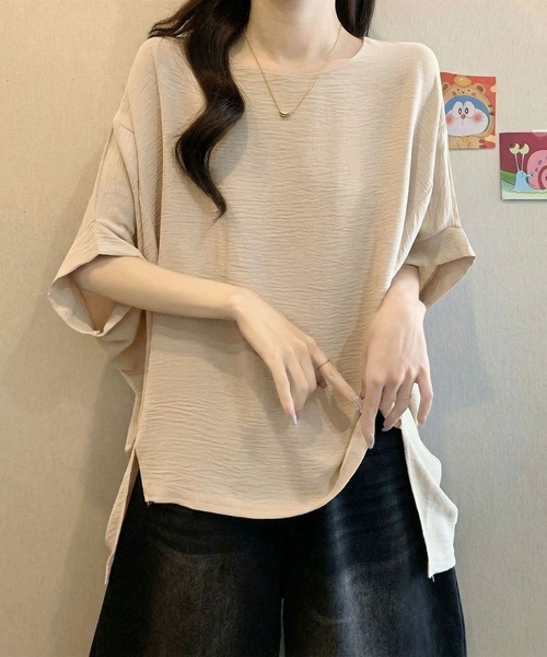 aimoha(アイモハ)の「ドルマンスリーブ ルーズシルエット カットソー (SS)(Tシャツ/カットソー・レディース・ホワイト/ベージュ/ブラック・FREE)」の11枚目の写真