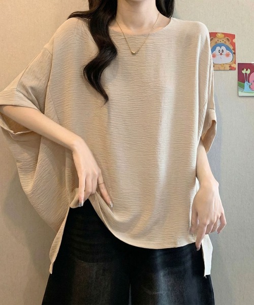 aimoha(アイモハ)の「ドルマンスリーブ ルーズシルエット カットソー (SS)(Tシャツ/カットソー・レディース・ホワイト/ベージュ/ブラック・FREE)」の12枚目の写真