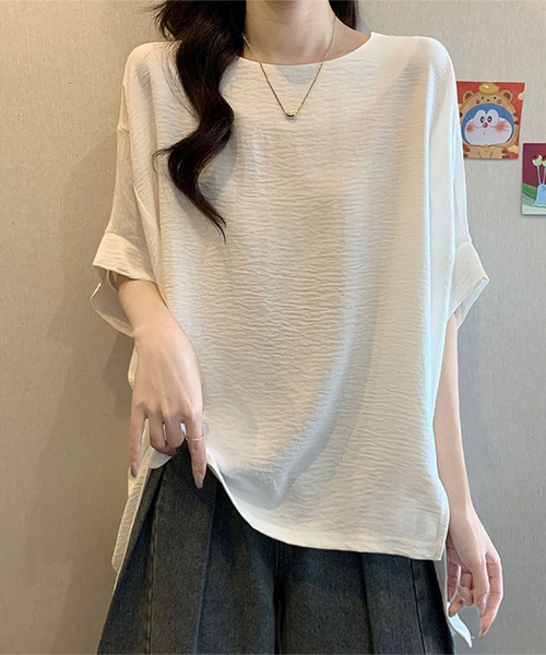 aimoha(アイモハ)の「ドルマンスリーブ ルーズシルエット カットソー (SS)(Tシャツ/カットソー・レディース・ホワイト/ベージュ/ブラック・FREE)」の14枚目の写真