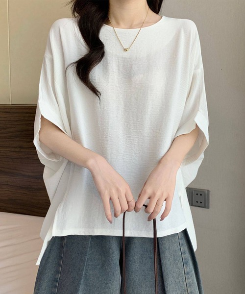 aimoha(アイモハ)の「ドルマンスリーブ ルーズシルエット カットソー (SS)(Tシャツ/カットソー・レディース・ホワイト/ベージュ/ブラック・FREE)」の5枚目の写真