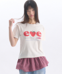 ambler | ストロベリー アプリケ刺繍 半袖Tシャツ AS1308 (アイボリー)(Tシャツ/カットソー)
