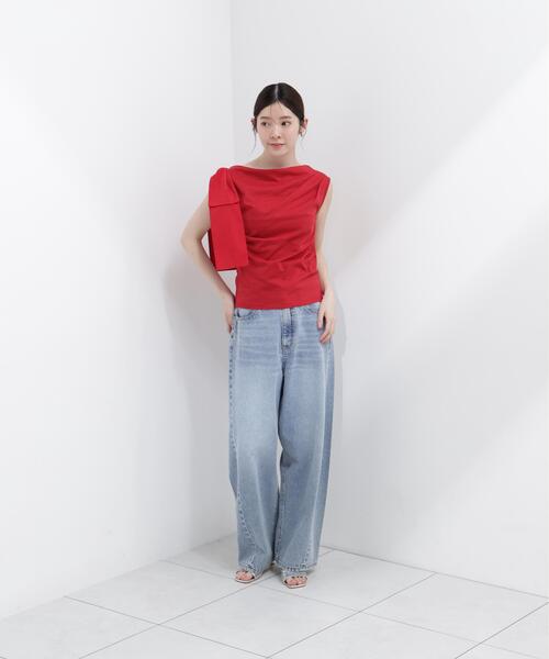 PROPORTION BODY DRESSING(プロポーションボディドレッシング)の「【加藤栞さん着用】<a>ワイドバレルパンツ / 1216139405(その他パンツ・レディース・ベージュ/ブルー系その他/ブルー・MEDIUM/P/S/SMALL)」の7枚目の写真