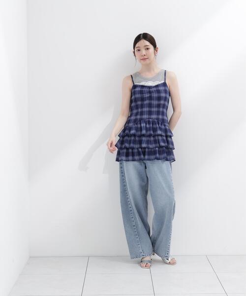 PROPORTION BODY DRESSING(プロポーションボディドレッシング)の「【加藤栞さん着用】<a>ワイドバレルパンツ / 1216139405(その他パンツ・レディース・ベージュ/ブルー系その他/ブルー・MEDIUM/P/S/SMALL)」の10枚目の写真