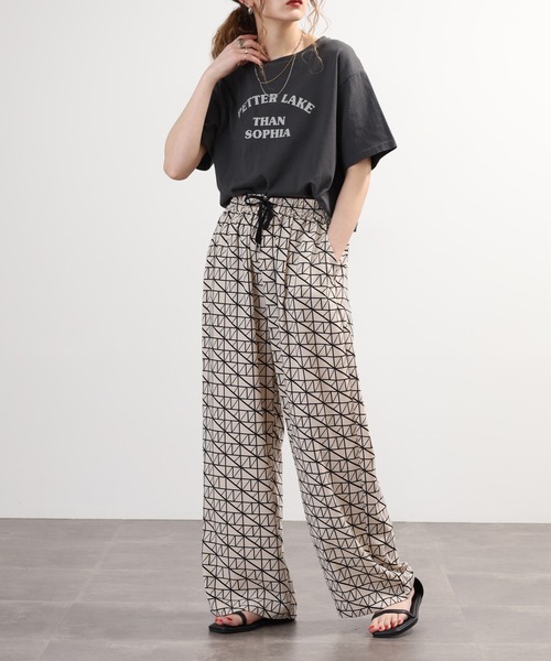 EGLANTINE(エグランティーヌ)の「EGLANTINE セットアップ対応 プリントパンツ(その他パンツ・レディース・ブラック/ベージュ・40)」の19枚目の写真