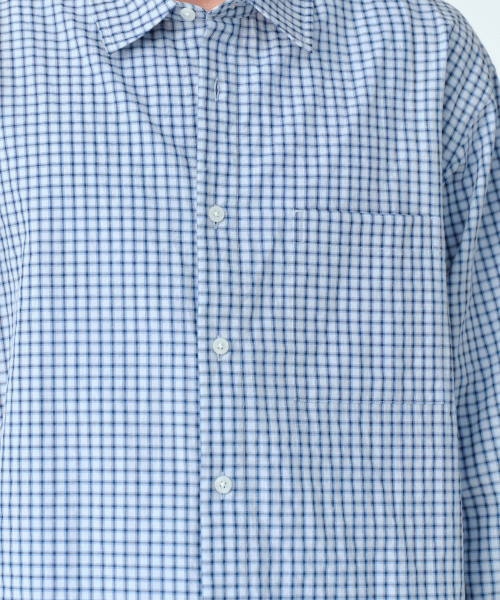 MUSINSA STANDARD（ムシンサスタンダード）の「リラックスドスモールプレイドチェックシャツ [スカイブルー/ネイビー]（シャツ/ブラウス・メンズ・その他・2XL/MEDIUM/SMALL/LARGE/X-LARGE）」の7枚目の写真