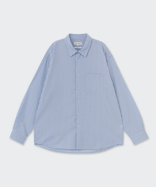 MUSINSA STANDARD（ムシンサスタンダード）の「リラックスドスモールプレイドチェックシャツ [スカイブルー/ネイビー]（シャツ/ブラウス・メンズ・その他・2XL/MEDIUM/SMALL/LARGE/X-LARGE）」の5枚目の写真