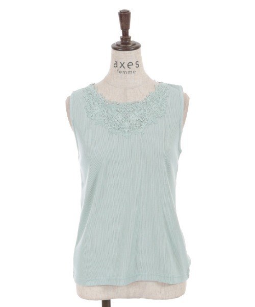 axes femme（アクシーズファム）の「吸水速乾モチーフレースタンク（タンクトップ・レディース・ブラック/ピンク/キナリ/オレンジ/ミント・FREE）」の9枚目の写真