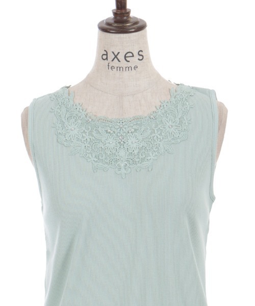 axes femme（アクシーズファム）の「吸水速乾モチーフレースタンク（タンクトップ・レディース・ブラック/ピンク/キナリ/オレンジ/ミント・FREE）」の12枚目の写真