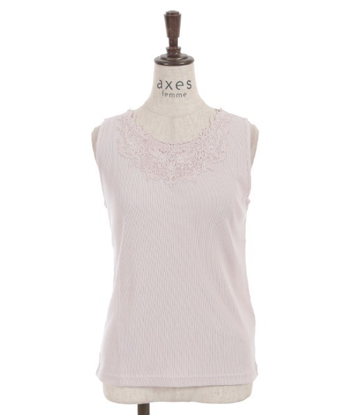 axes femme（アクシーズファム）の「吸水速乾モチーフレースタンク（タンクトップ・レディース・ブラック/ピンク/キナリ/オレンジ/ミント・FREE）」の16枚目の写真