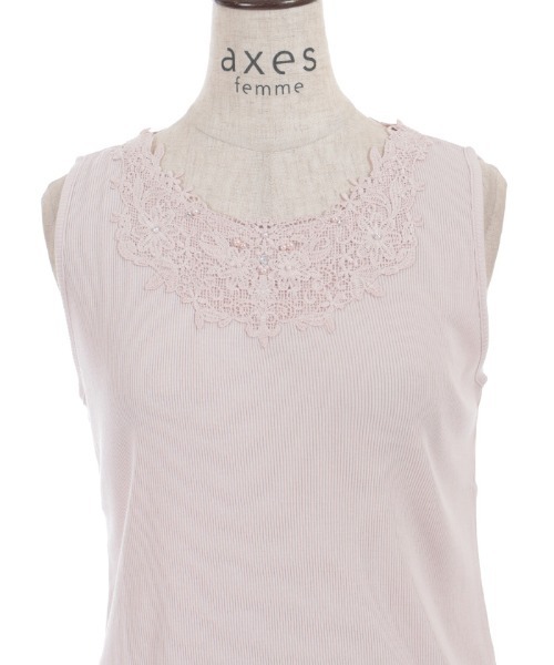 axes femme（アクシーズファム）の「吸水速乾モチーフレースタンク（タンクトップ・レディース・ブラック/ピンク/キナリ/オレンジ/ミント・FREE）」の19枚目の写真