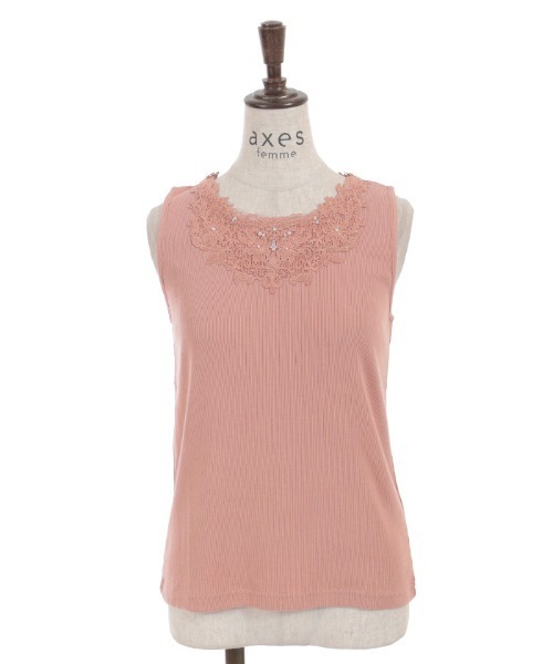 axes femme（アクシーズファム）の「吸水速乾モチーフレースタンク（タンクトップ・レディース・ブラック/ピンク/キナリ/オレンジ/ミント・FREE）」の21枚目の写真