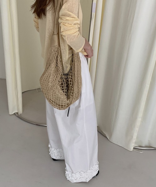 Doula Doula（ドゥーラドゥーラ）の「裾フリルワイドイージーパンツ（その他パンツ・レディース・ホワイト/ブルー・FREE）」の22枚目の写真