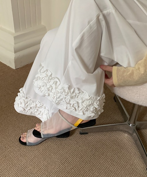 Doula Doula（ドゥーラドゥーラ）の「裾フリルワイドイージーパンツ（その他パンツ・レディース・ホワイト/ブルー・FREE）」の20枚目の写真