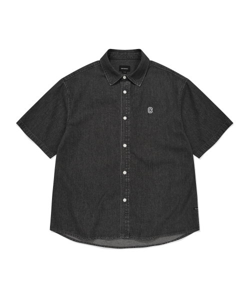 COVERNAT(カバーナット)の「Cロゴデニムハーフシャツブラック(シャツ/ブラウス・レディース・その他・X-SMALL/SMALL/MEDIUM/LARGE/X-LARGE/XX-LARGE)」の1枚目の写真