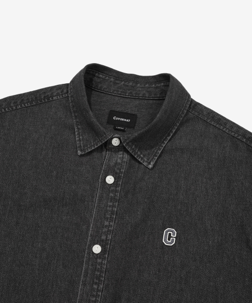 COVERNAT(カバーナット)の「Cロゴデニムハーフシャツブラック(シャツ/ブラウス・レディース・その他・X-SMALL/SMALL/MEDIUM/LARGE/X-LARGE/XX-LARGE)」の2枚目の写真