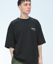 THRASHER (スラッシャー) ワンポイント ロゴ刺繍 Tシャツ 半袖 ビッグシルエット オーバーサイズ 綿100％ コットン100 ユニセックス