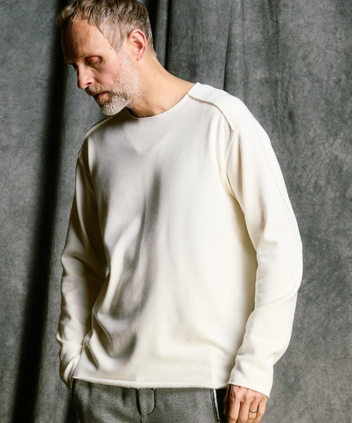 wjk(ダヴルジェイケイ)の「msw1867- back boa cut-off crew 裏起毛スウェット(7144 pe57j)(スウェット・メンズ・ブラック/チャコール/ホワイト・S/M/L/XL)」の4枚目の写真
