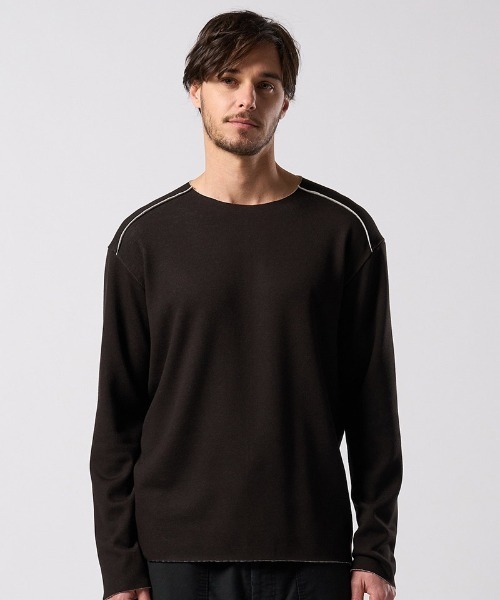 wjk(ダヴルジェイケイ)の「msw1867- back boa cut-off crew 裏起毛スウェット(7144 pe57j)(スウェット・メンズ・ブラック/チャコール/ホワイト・S/M/L/XL)」の8枚目の写真