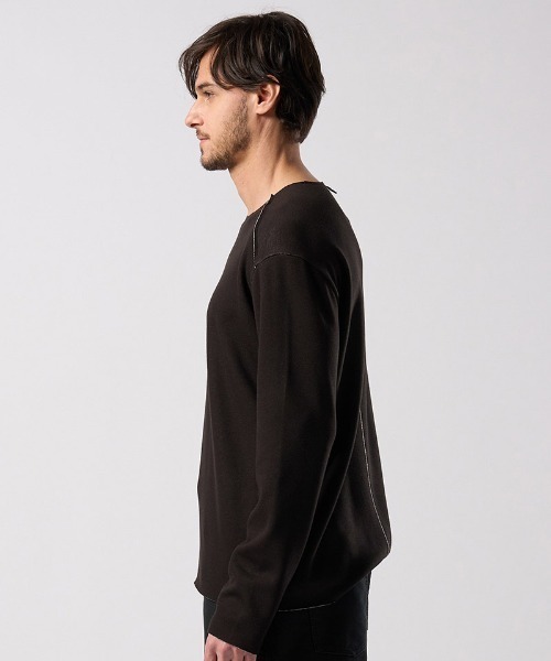 wjk(ダヴルジェイケイ)の「msw1867- back boa cut-off crew 裏起毛スウェット(7144 pe57j)(スウェット・メンズ・ブラック/チャコール/ホワイト・S/M/L/XL)」の9枚目の写真