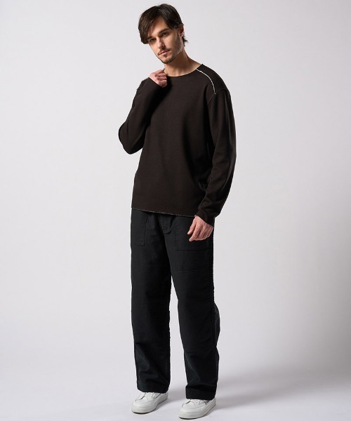wjk(ダヴルジェイケイ)の「msw1867- back boa cut-off crew 裏起毛スウェット(7144 pe57j)(スウェット・メンズ・ブラック/チャコール/ホワイト・S/M/L/XL)」の11枚目の写真