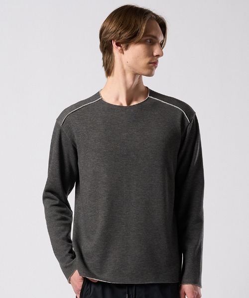 wjk(ダヴルジェイケイ)の「msw1867- back boa cut-off crew 裏起毛スウェット(7144 pe57j)(スウェット・メンズ・ブラック/チャコール/ホワイト・S/M/L/XL)」の14枚目の写真