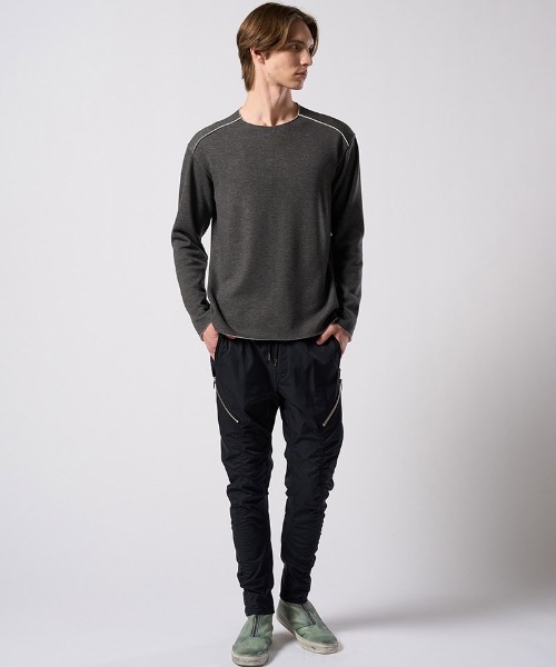 wjk(ダヴルジェイケイ)の「msw1867- back boa cut-off crew 裏起毛スウェット(7144 pe57j)(スウェット・メンズ・ブラック/チャコール/ホワイト・S/M/L/XL)」の17枚目の写真