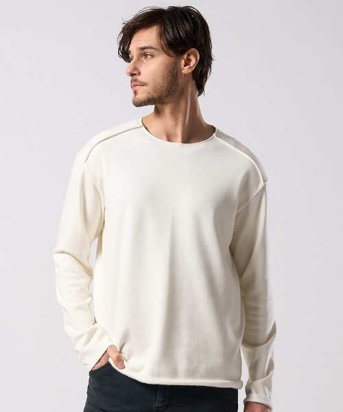 wjk(ダヴルジェイケイ)の「msw1867- back boa cut-off crew 裏起毛スウェット(7144 pe57j)(スウェット・メンズ・ブラック/チャコール/ホワイト・S/M/L/XL)」の19枚目の写真
