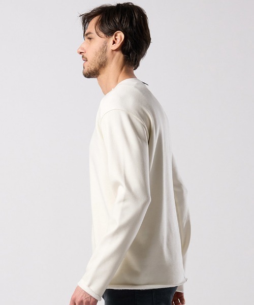 wjk(ダヴルジェイケイ)の「msw1867- back boa cut-off crew 裏起毛スウェット(7144 pe57j)(スウェット・メンズ・ブラック/チャコール/ホワイト・S/M/L/XL)」の20枚目の写真
