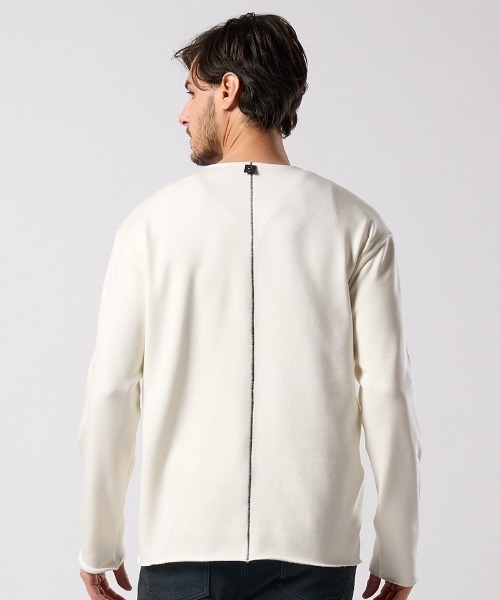 wjk(ダヴルジェイケイ)の「msw1867- back boa cut-off crew 裏起毛スウェット(7144 pe57j)(スウェット・メンズ・ブラック/チャコール/ホワイト・S/M/L/XL)」の21枚目の写真