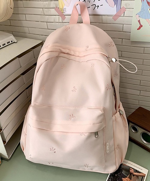 VIBGYOR(ヴィブジョー)の「lulunoix/リボン刺繍リュック N15482(バックパック/リュック・キッズ・グリーン/ピンク/イエロー/ブルー・FREE)」の4枚目の写真