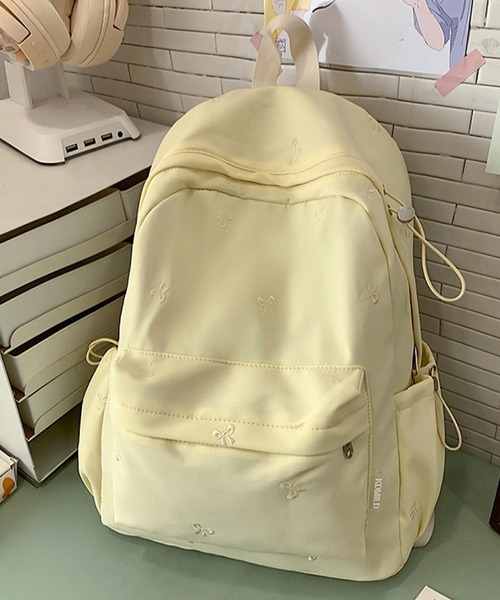 VIBGYOR(ヴィブジョー)の「lulunoix/リボン刺繍リュック N15482(バックパック/リュック・キッズ・グリーン/ピンク/イエロー/ブルー・FREE)」の1枚目の写真