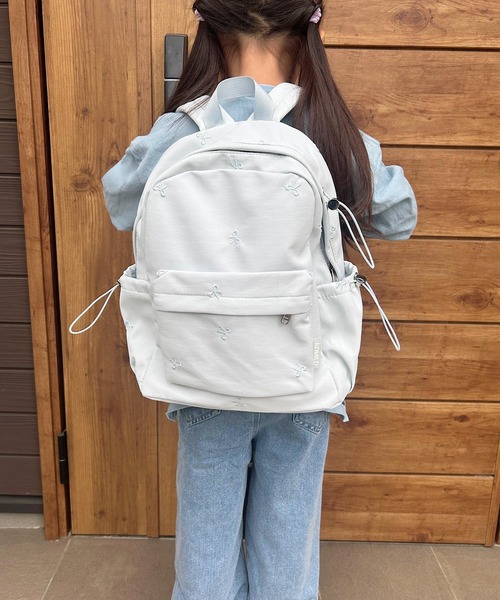 VIBGYOR(ヴィブジョー)の「lulunoix/リボン刺繍リュック N15482(バックパック/リュック・キッズ・グリーン/ピンク/イエロー/ブルー・FREE)」の3枚目の写真