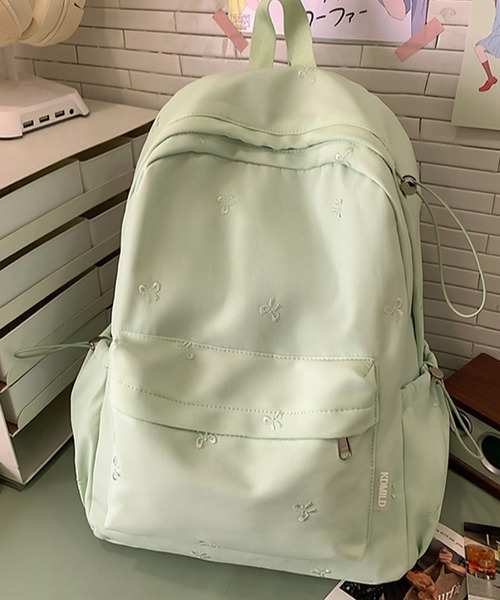 VIBGYOR(ヴィブジョー)の「lulunoix/リボン刺繍リュック N15482(バックパック/リュック・キッズ・グリーン/ピンク/イエロー/ブルー・FREE)」の2枚目の写真