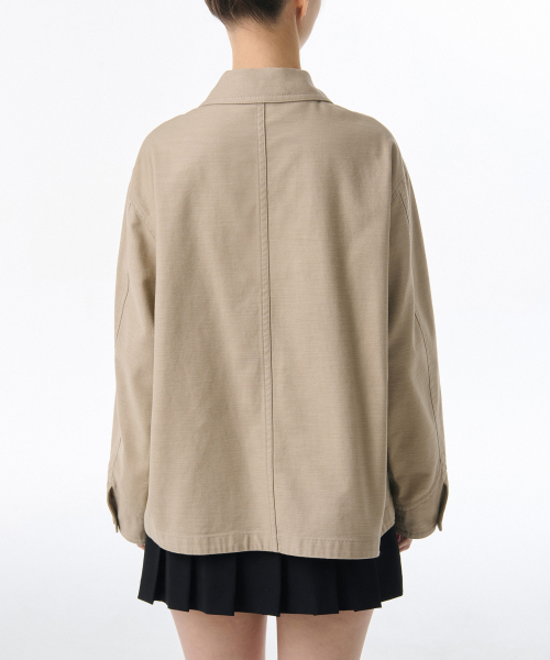 MUSINSA STANDARD WOMAN（ムシンサスタンダードウーマン）の「ウィメンズバックサテンチョアジャケット[ベージュ]（ミリタリージャケット・レディース・その他・LARGE/MEDIUM/SMALL/X-SMALL）」の6枚目の写真