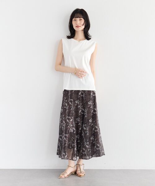 YECCA VECCA(イェッカヴェッカ)の「コットンスムースノースリーブトップス(Tシャツ/カットソー・レディース・ベージュ/ブラック/オフホワイト・FREE)」の13枚目の写真